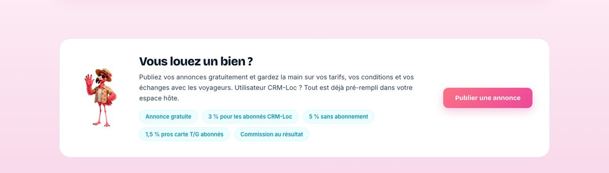 Le barème est public : annonce gratuite, puis une commission au résultat de 1,5 à 5 % selon le profil de l'hôte